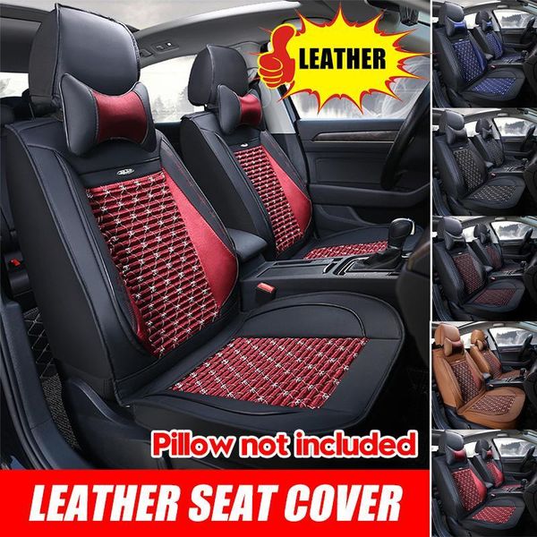 

car seat covers pu leather universal fit most cars four seasons front rear protector mat pad back cushion