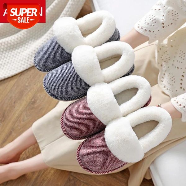 

asifn women's winter fur slippers wool fleece indoor home men women couples warmth anti-skid solid pvc soles cotton slippers #ac8e, Black