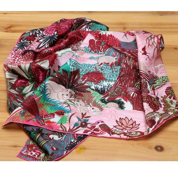 

scarves 100% real silk scarf wraps shawl square 35", Blue;gray