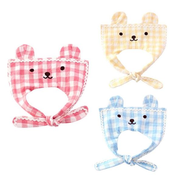 

cat collars & leads pet and dog bib scarf plaid collar bichon hiromi teddy saliva towel pure cotton material