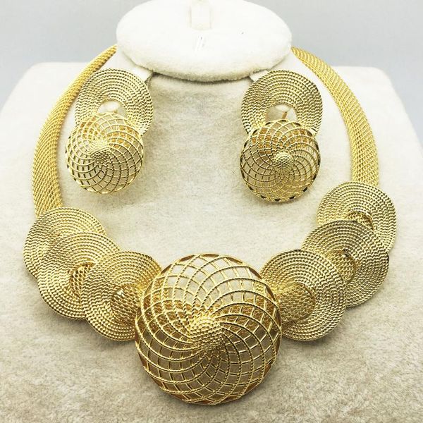 

earrings & necklace fashion wedding dubai africa nigeria gold earring romantic female bride jewelry festival gift travel set, Silver