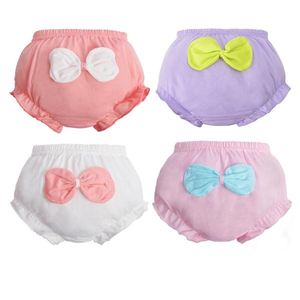 

4pcs/lots baby bread pants big bows girls' soft cotton underwear infant shorts for children underpants 0-7years panties, Camo