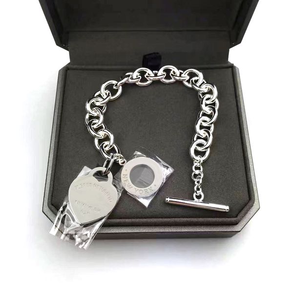

brand classic love heart-shaped ot bracelet made of 925 sterling silver. christmas gift delivery original packaging, Golden;silver
