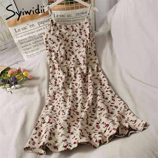 

floral print long prom dress for women spaghetti strap ruffles midi party dresses summer fashion evening robe 210607, Black;gray