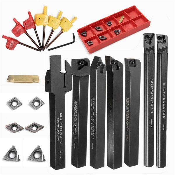 

7pcs 12mm shank lathe boring bar turning tool holder set with carbide inserts cnc cutting tool holder lathe turning tool set