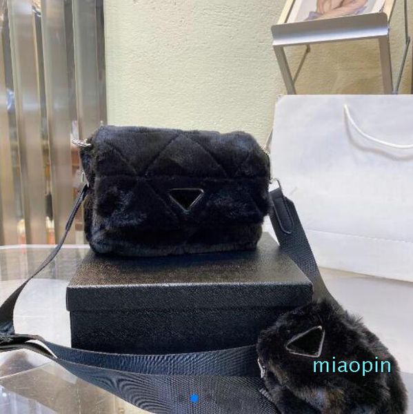 

fashion 2pcs/set plush underarm bag autumn and winter fashion furry designer women's shoulder crossbody hobo bags cosmetic bags