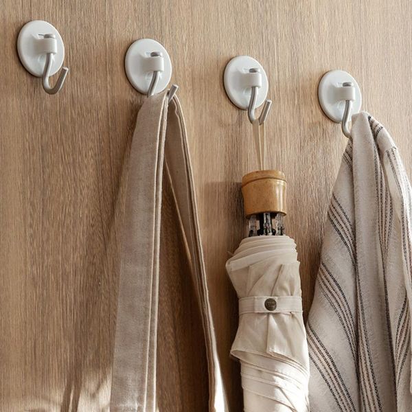 

adhesive hooks aluminum disposable wall hook white round rotable & rails