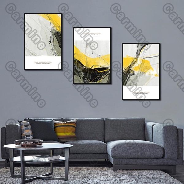 

paintings poster color black grey and yellow abstract canvas painting prints wall art pictures decoration for living room 3pcs