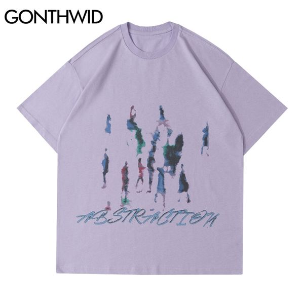 

tshirts streetwear hip hop creative graffiti crowd punk rock gothic tee shirts harajuku summer cotton short sleeve 210602, White;black