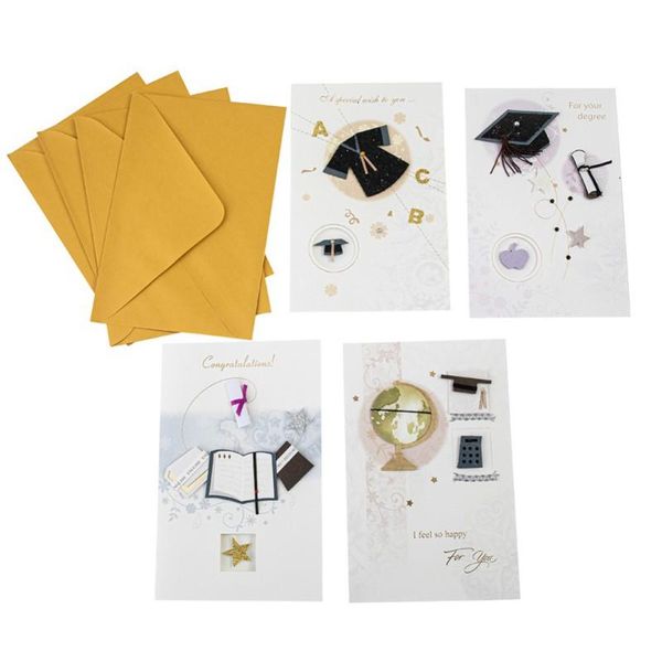 

greeting cards style and comfortable graduation shape gift box party card set 2021