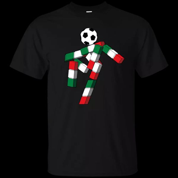 

stick man, italy, world cup, soccer, mascot, retro, 1990's, t-shirt, White;black