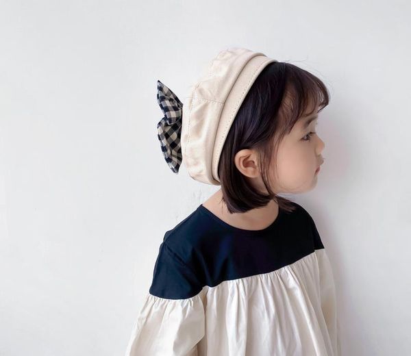 

caps & hats girls spring autumn fashion beret with detachable bowknot kids cute painter cap, Yellow