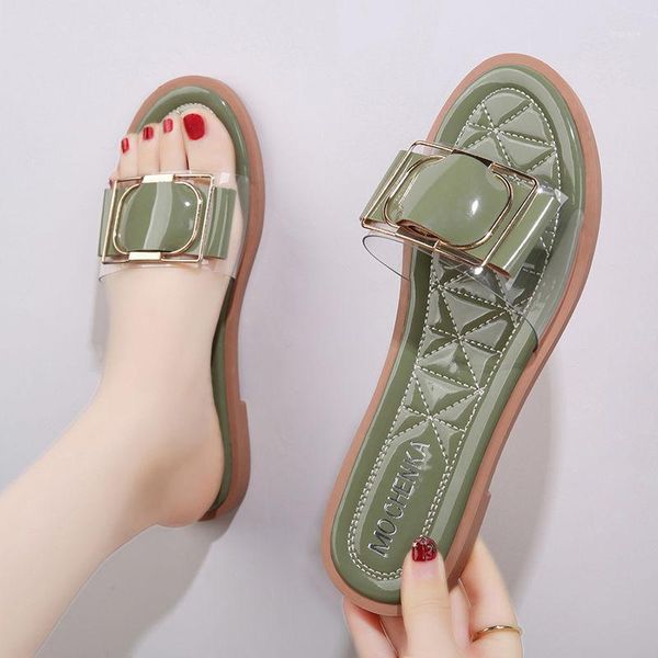 

slippers summer women's wear fashion versatile 2021 beach shoes1, Black