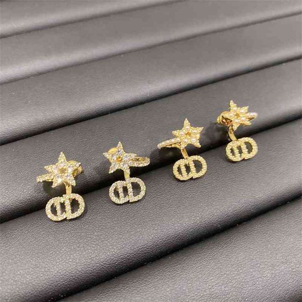 

designer jewelry letter pearl 925 silver needle female earrings jewelry z0jm