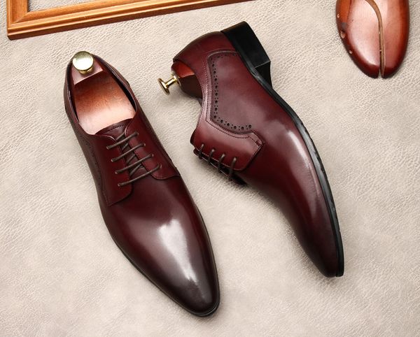 

black color coffee color shoes for men classic oxford mens formal shoes genuine leather wedding business dress pointed toe shoes