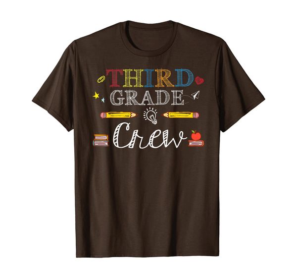 

third grade crew tshirt first day of school gift t-shirt, White;black