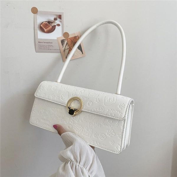 

evening bags women fashion baguette bag ol shoulder underarm purse trending solid color cartoon printing female daily carry-all handbags