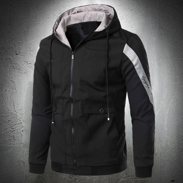 

men's jackets autumn coat men casual street fashion sports hooded sweatshirt hoodies jacket slim black bomber windbreaker, Black;brown