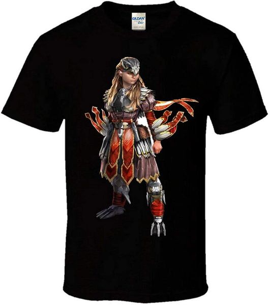 

men's t-shirts horizon zero dawn men t-shirt print cotton breathable short-sleeved fashion top, White;black