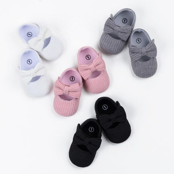 

0-18m first walkers cotton soft solid toddler shoes born anti-slip sneakers bow baby girls with headwear party