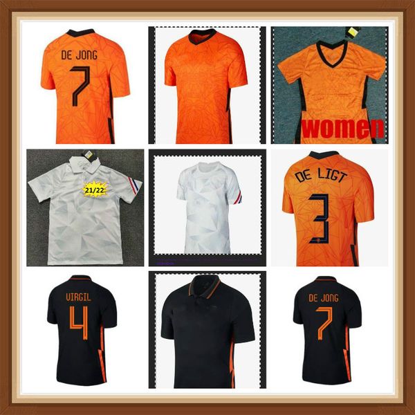 

2021 soccer jersey de jong ligt strootman van dijk 2022 size s-2xl, Black;yellow
