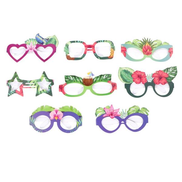 

party decoration 8pcs birthday glasses decor funny paper creative sunglasses decorative props hawaii favors