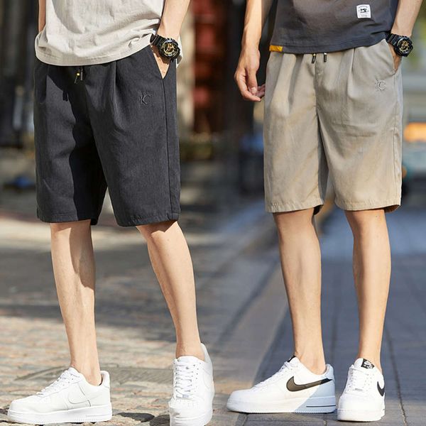 

shorts men's summer thin wear loose casual sports capris beach overalls fashion, White;black