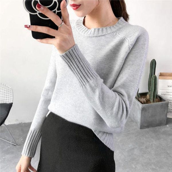 

women's sweaters 2021 spring and autumn models loose round neck pullover sweater female korean version of the long-sleeved knit bottomi, White;black