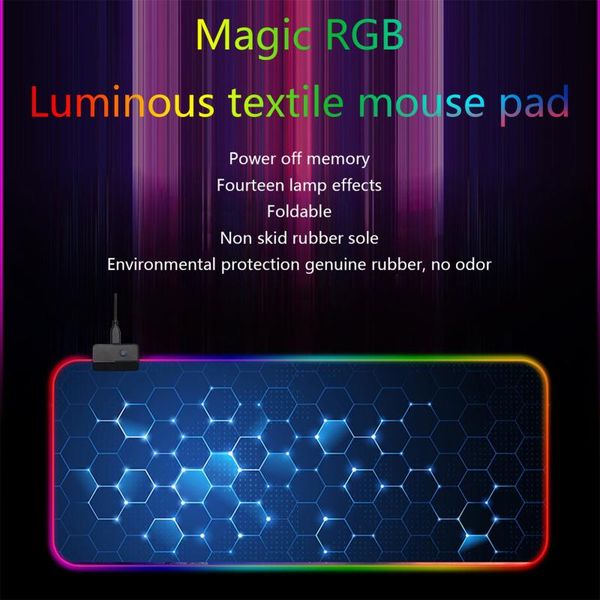 

mouse pads & wrist rests gaming muismat computer mousepad starry space background backlit large pad rgb led illuminated non-slip mice