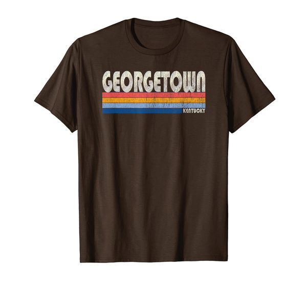 

vintage 70s 80s style georgetown ky t-shirt, White;black