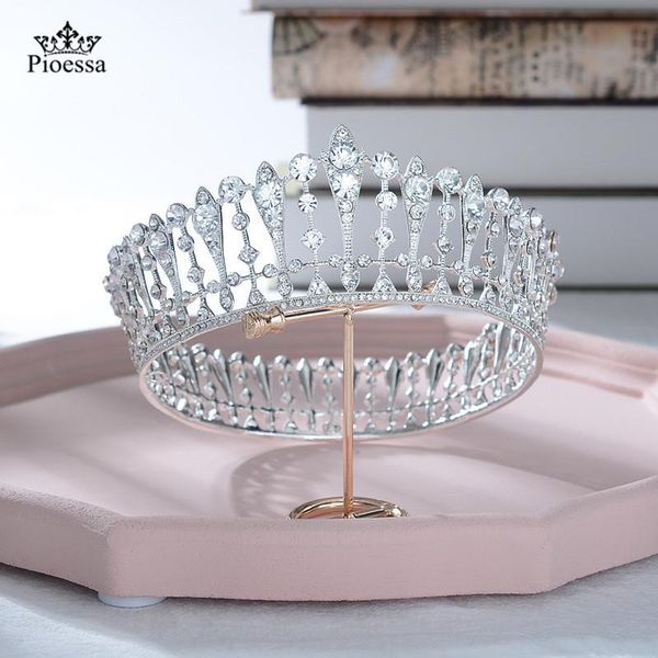 

hair clips & barrettes vintage multilayer luxury silver color crystal pearl tiara crown wedding accessories bridal party jewelry big headban, Golden;silver