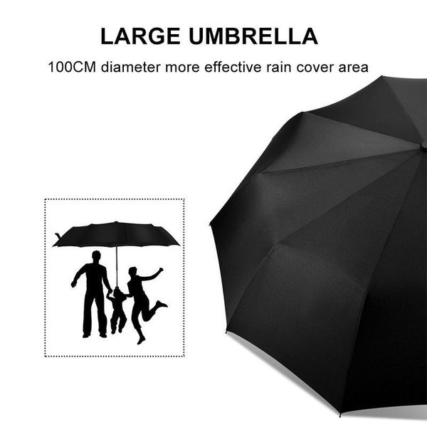 

umbrellas 3 folding 8 bones uv shading automatic umbrella strong dustproof garden outdoor anti-uv waterproof