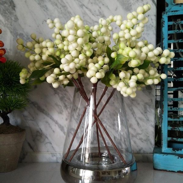 

artificial flower berries plants branch bush home centerpiece wedding grassland decor diy floral fake blueberriy decorative flowers & wreath