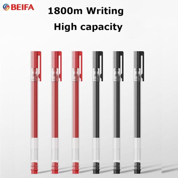 

gel pens beifa super durable writing sign pen 0.5mm signing smooth switzerland refill red black ink ballpoint