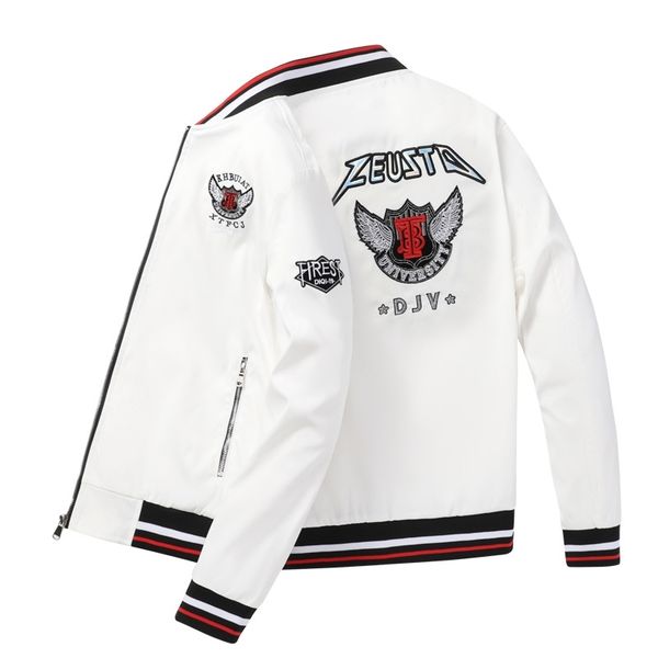 

chao brand 2021 new jacket men's embroidered flower slim autumn baseball jacket 2128, Black