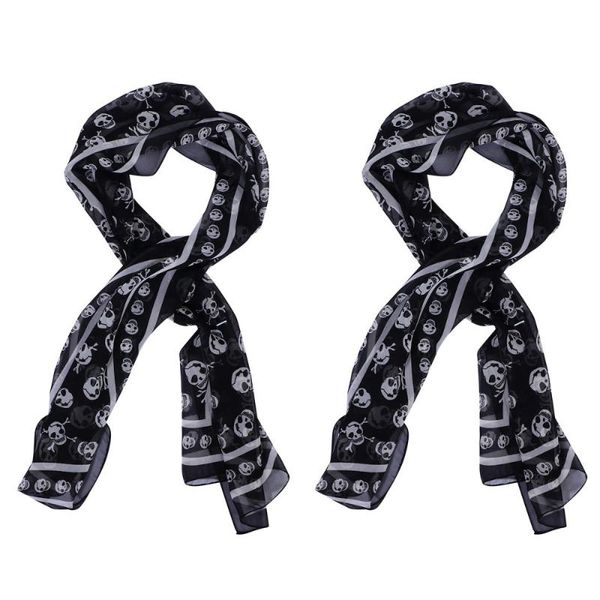 

cycling caps & masks 2pcs fashion chiffon scarf creative printed for, Black