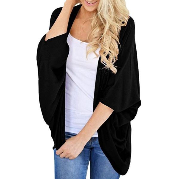 

women's jackets outerwear & coats solid color kimono cardigan loose sleeves cover up and women 2021oct22, Black;brown