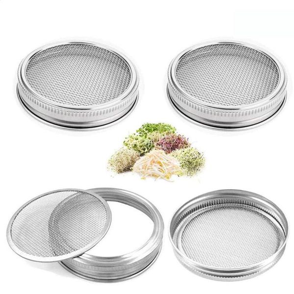 

planters & pots stainless steel sprouting jar lids mesh strainer seed germination lid kit for wide mouth mason sprout growing home supplies