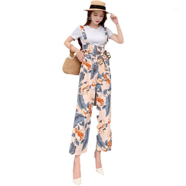 Frauen Sommer Overalls Mit Lose Zurück Und Dünne Taille Chiffon Freizeit Modische Elegante Breite Beinen Hosen frauen Strampler