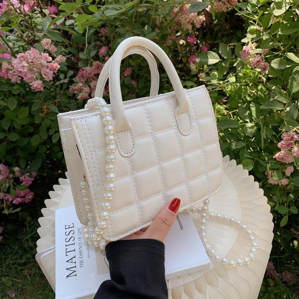

shoulder bags 2021 summer bag women's ringg small square pearl handbag lady one-shoulder slant