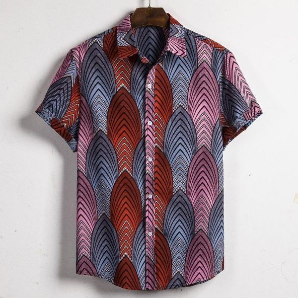 

men's casual shirts 2021 summer fashion african national style printing short-sleeved turn-down collar mens, White;black
