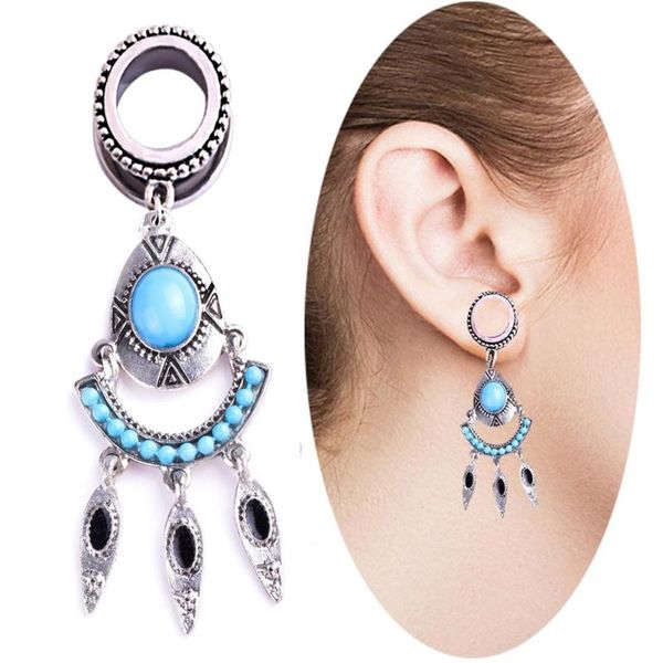 

other 1pcs stainless steel ear plugs and tunnels piercings screw fit expansion stretched piercing puncture earrings, Slivery;golden