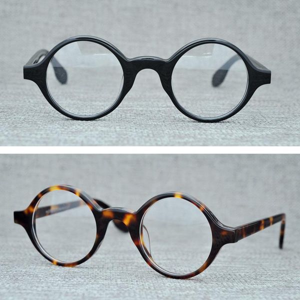 

fashion sunglasses frames acetate transparent round glasses men women vintage clear lens eyeglasses frame optical prescription spectacle eye, Black