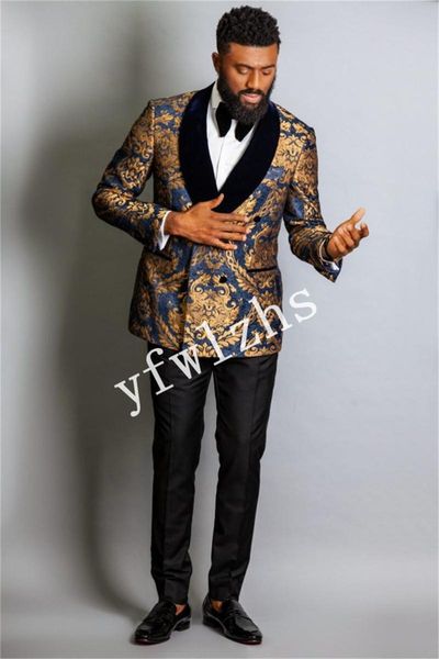 

men's suits & blazers handsome double-breaste groomsmen shawl lapel groom tuxedos mens wedding dress man blazer prom dinner (jacket+pan, White;black