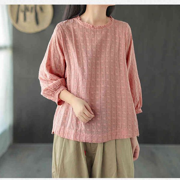 

women's t-shirt lamtrip female o-neck long sleeve pullover casual fashion women embroidery hollow out pmk4, White