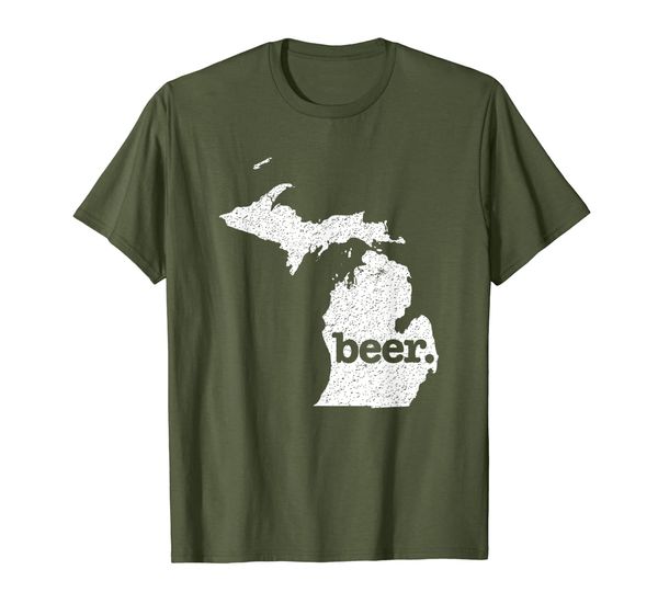 

michigan beer home love distressed t-shirt, White;black