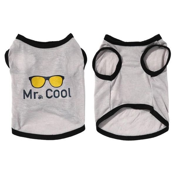 

dog apparel pet costume cat clothes spring summer thin cotton glasses pattern breathable sleeveless vest xs/s/m/l/xl sizes