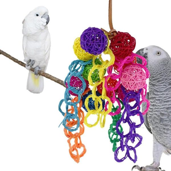 

other bird supplies cockatiel parrot toys bite swing colorful wooden bar cage hanging ornament pet