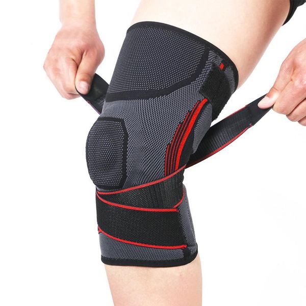

elbow & knee pads 1pcs elastic spring silicone pad kneepad at arthritis patella brace support bracket strap for sports protector, Black;gray