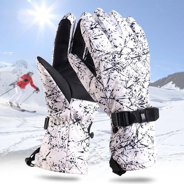 

ski gloves 1pair sportswear daily thickened hiking snowboard cycling women skiing waterproof windproof snow mittens winter warm